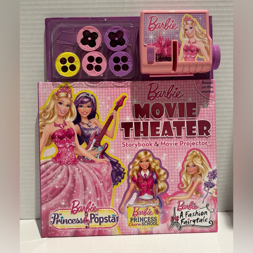 Barbie Movie Theater Storybook & Projector New Plus Bonus Dory Projector